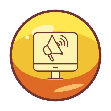 çevrimiçi pazarlama simgesi vektör illüstrasyonu