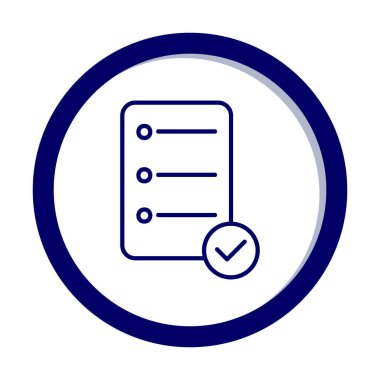 Simge vektör illüstrasyonunu onayla, kontrol listesi 