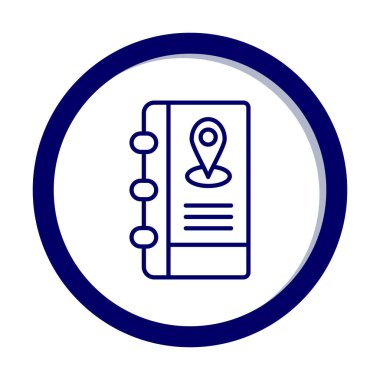 Soyut arkaplan vektöründe adres defteri simgesi izole edildi