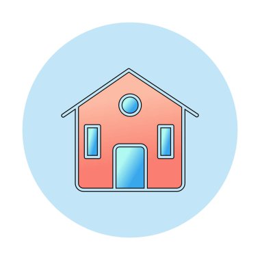 Eve. Web simgesi basit illüstrasyon