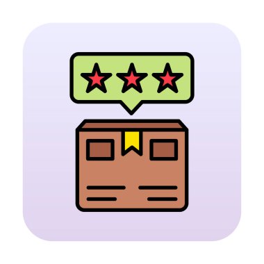 Teslimat kutusu simgesi, vektör illüstrasyonu basit tasarım