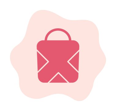 Alışveriş poşeti simgesi, vektör illüstrasyonu basit tasarım