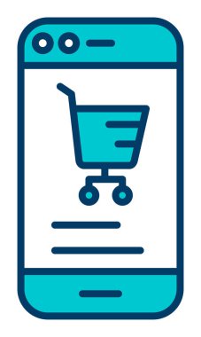 Basit Çevrimiçi Telefon Pazarlama simgesi, vektör illüstrasyonu