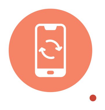 Smartphone Veri Eşzamanlamasının vektör çizimi 