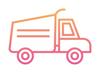 kamyon düz grafik ikon vektör çizimi