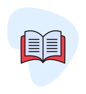 Basit Açık Kitap simgesi, vektör illüstrasyonu