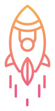 Roket simgesi basit tasarım. vektör illüstrasyonu