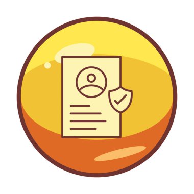 İşaretli işaret simgesi, vektör illüstrasyonlu profil belgesi