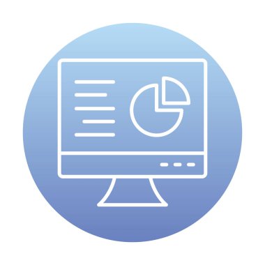 Çevrimiçi Pie Grafik ikonu vektör illüstrasyonu