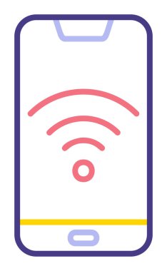 wifi sembollü akıllı telefon çizim tasarımı