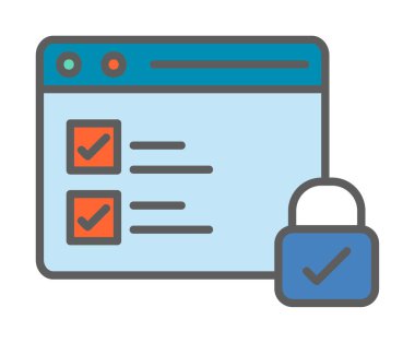 Basit güvenli veri simgesi, vektör illüstrasyonu