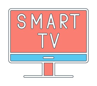Basit Akıllı TV simgesi, vektör illüstrasyonu