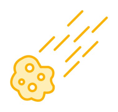 Meteor düz ikon vektör çizimi