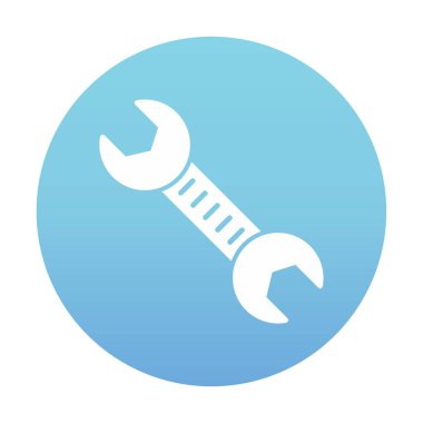 İngiliz anahtarı vektör simgesi, düz biçimli modern iş onarım araçları