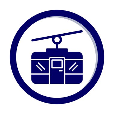 Basit Kablo Araba simgesi, vektör illüstrasyonu