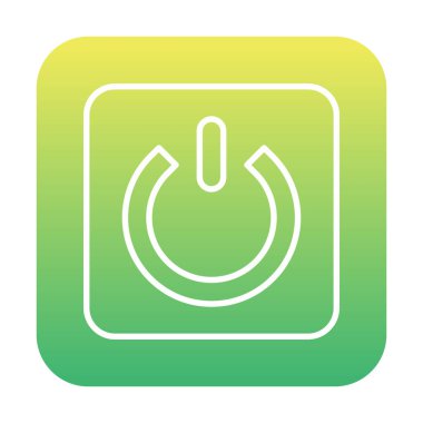 Güç düğmesi simgesi. İnce çizgi çizimi. vektör simgesi beyazda izole edildi