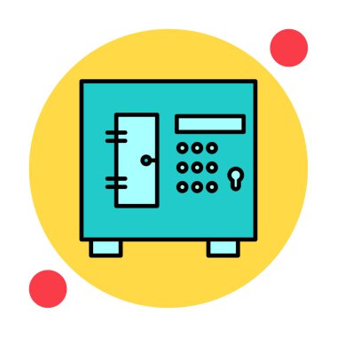 Güvenli kutu simgesinin vektör çizimi