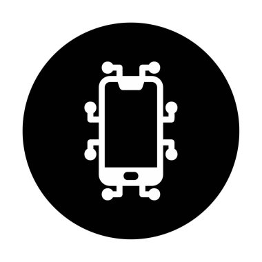 akıllı telefon simgesi. Web için akıllı telefon vektör simgelerinin özet çizimi