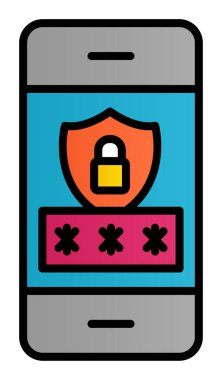 Gezici Güvenlik. Web simgesi basit illüstrasyon                     