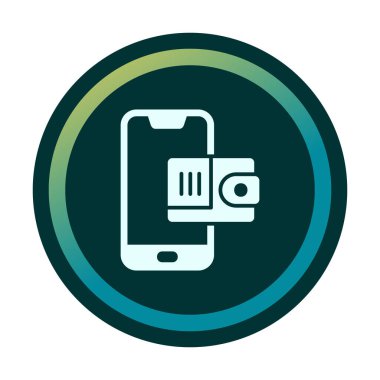 m-cüzdan vektör çizim tasarım ile Smartphone aygıtı