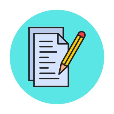 Not ve kalem vektör çizimi