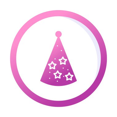 Basit Parti Şapkası simgesi, vektör illüstrasyonu