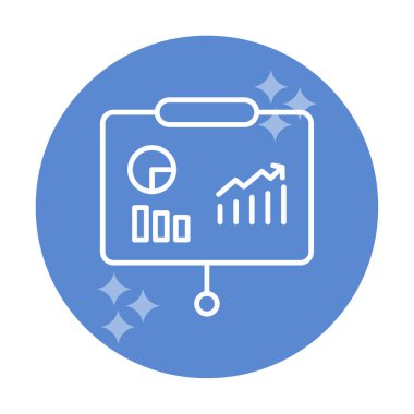 Beyaz arkaplan üzerinde sunum vektörü illüstrasyonunu çalıştır