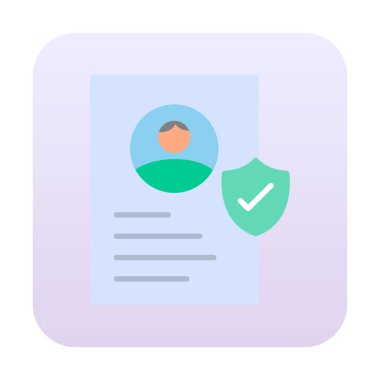 İşaretli işaret simgesi, vektör illüstrasyonlu profil belgesi