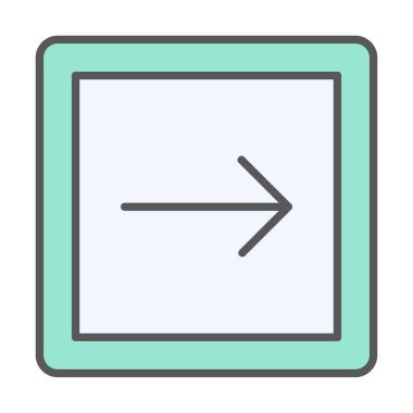 Sağ Ok simgesi, vektör illüstrasyonu basit tasarım