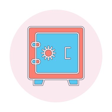 Güvenli simge, loker işareti, vektör illüstrasyonu