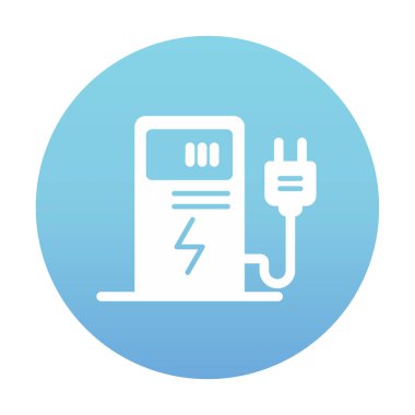 Elektrik Şarj İstasyonu ikon vektör çizimi