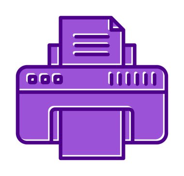 yazıcı simgesi web basit illüstrasyon