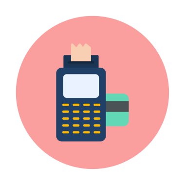 Kart okuyucu ve banka kartı, vektör illüstrasyonu