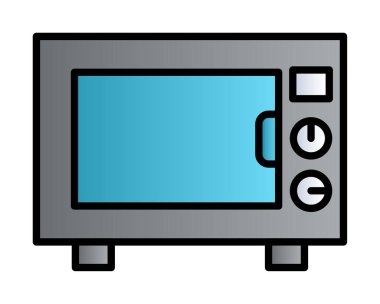 mikrodalga simgesi, vektör illüstrasyonu basit tasarım