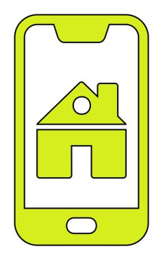 house Smartphone ikon vektör illüstrasyonu