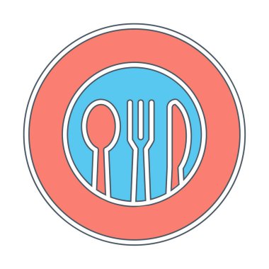 Modern çatal bıçak simgelerinin vektör çizimi                