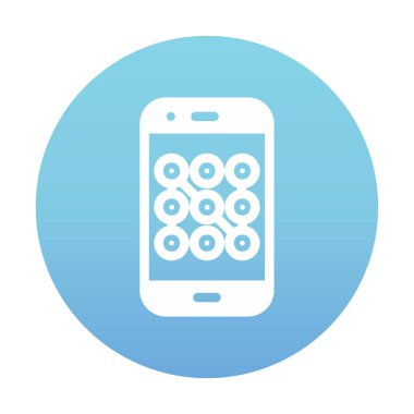 Mobil güvenlik, akıllı telefon ikonu. vektör illüstrasyonu