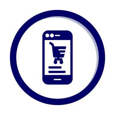 Basit Çevrimiçi Telefon Pazarlama simgesi, vektör illüstrasyonu