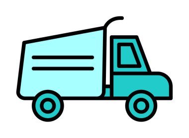 kamyon düz grafik ikon vektör çizimi