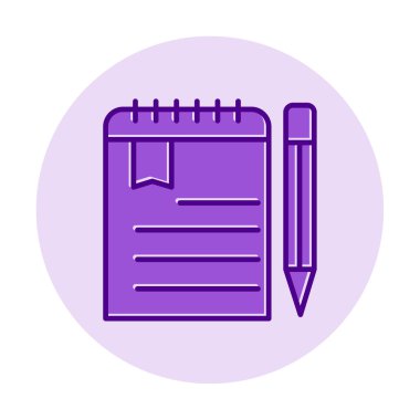 not defteri simgesi soyut arkaplan vektöründe izole edildi