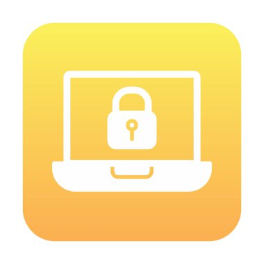 Dizüstü bilgisayar ekranına kilitle. Güvenlik kavramı vektör illüstrasyonu