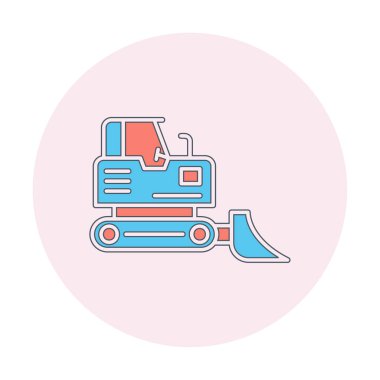 Buldozer simgesi vektör logosu illüstrasyonu
