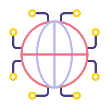 Digtal Dünya web simgesi vektör çizimi