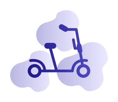 Scooter simgesi vektör illüstrasyonunu tekmele