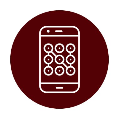 Mobil güvenlik, akıllı telefon ikonu. vektör illüstrasyonu