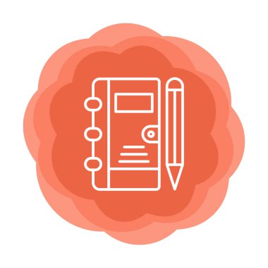 not defteri simgesi soyut arkaplan vektöründe izole edildi