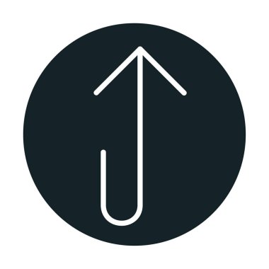 Yukarı ok simgesi, vektör illüstrasyonu, arayüz için düz tasarım 