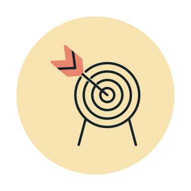 Basit hedef simgesi, hedef, vektör illüstrasyonu