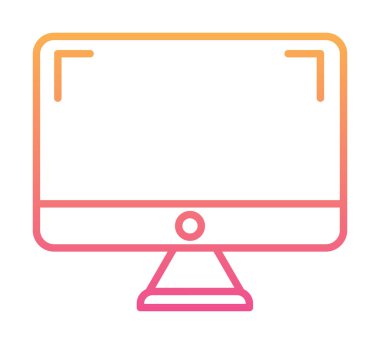 bilgisayar izleme simgesi, vektör illüstrasyonu basit tasarım