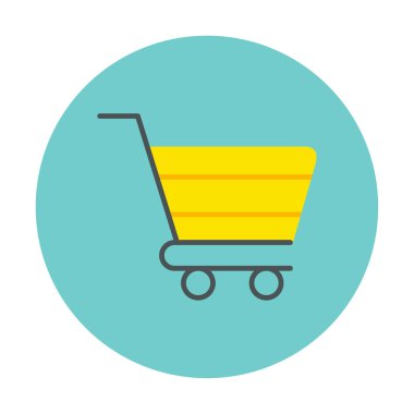 Alışveriş arabası simgesi, vektör çizimi basit tasarım